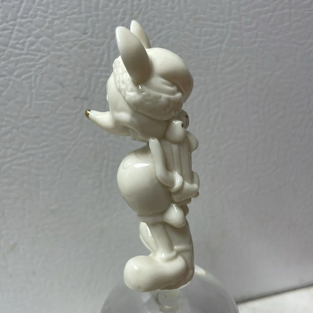 Disney Mickey Mouse Santa Lenox Porceline Glass Bell Figurine 1997 Christmas